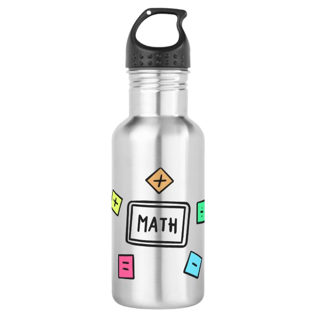 Math symbols Students and Parents 710 Ml Water Bottle (Front)
