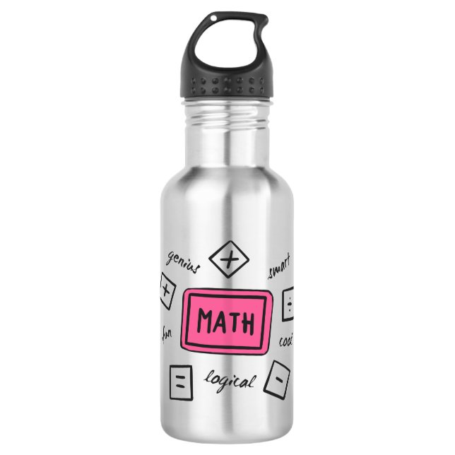 Math symbols Students and Parents 710 Ml Water Bottle (Front)