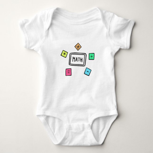 Math symbols Students and Parents Baby Bodysuit (Front)