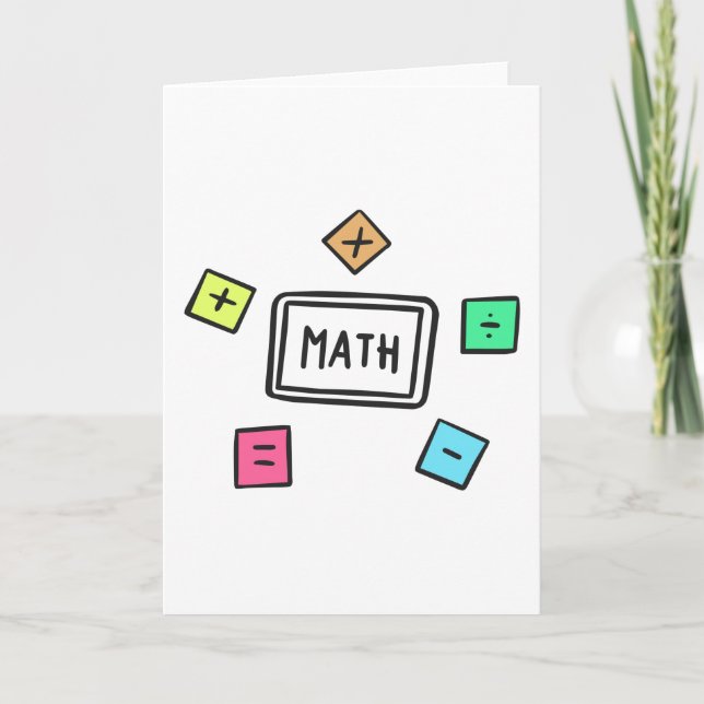 Math symbols Students and Parents Card (Front)