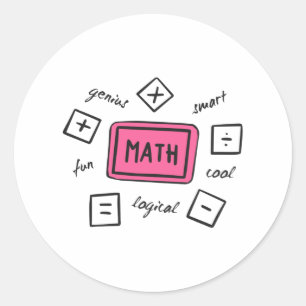 Math symbols Students and Parents Classic Round Sticker