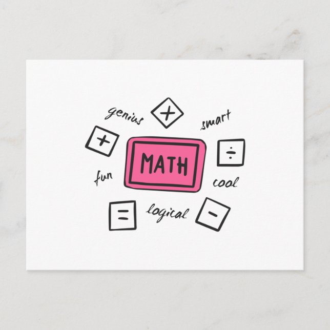 Math symbols Students and Parents Postcard (Front)