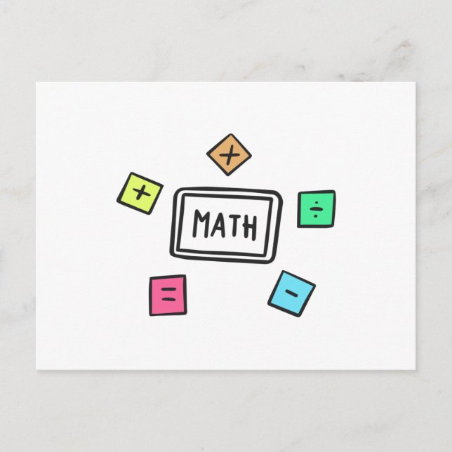 Math symbols Students and Parents Postcard (Front)