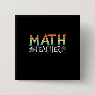 Math Teacher 15 Cm Square Badge