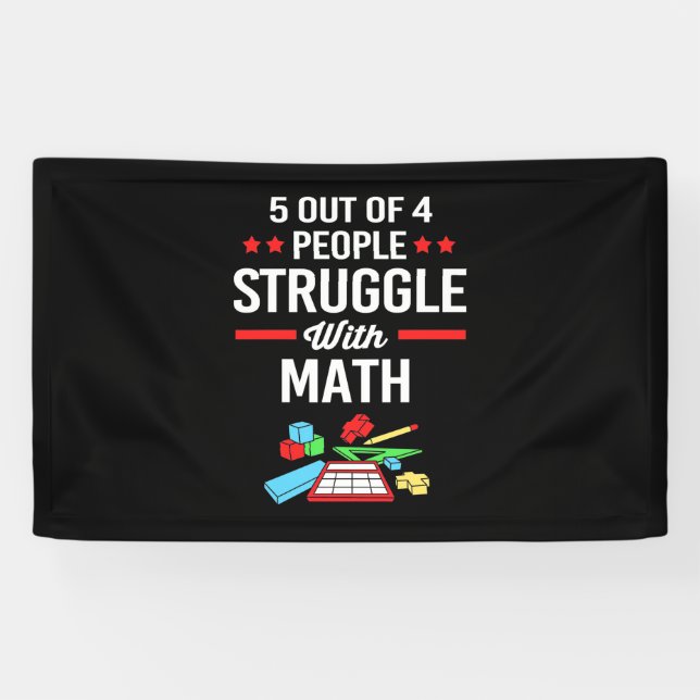 Math Teacher 5 Out Of 4 People Banner (Horizontal)