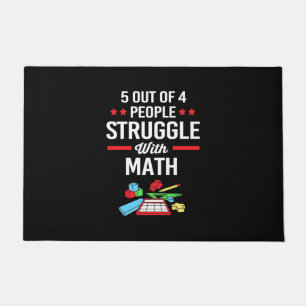 Math Teacher 5 Out Of 4 People Doormat