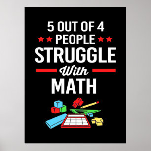 Math Teacher 5 Out Of 4 People Poster
