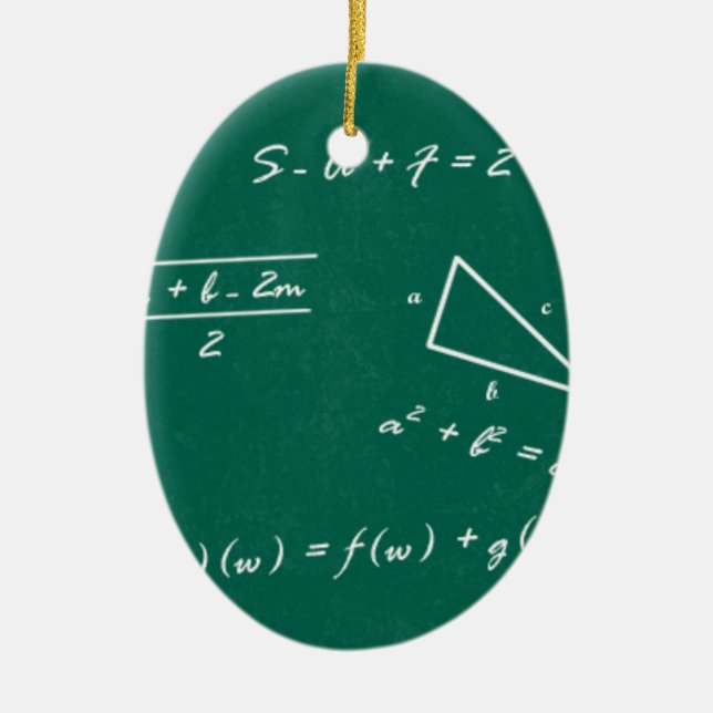 math teacher algebra geek ceramic ornament (Front)