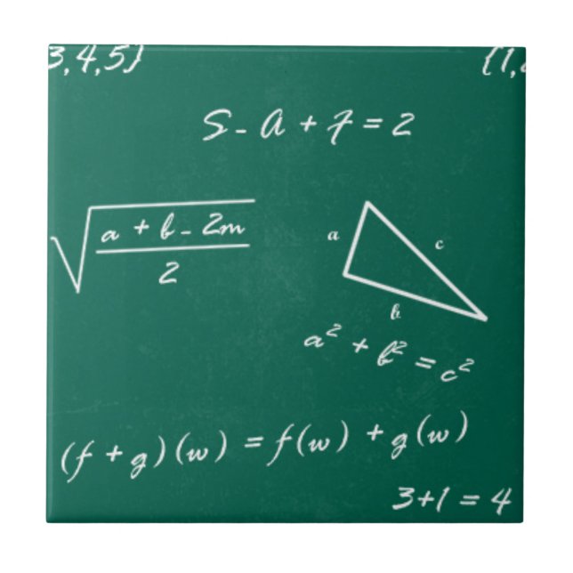 math teacher algebra geek ceramic tile (Front)
