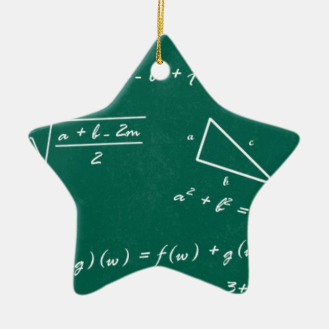 math teacher algebra geek ceramic tree decoration (Front)