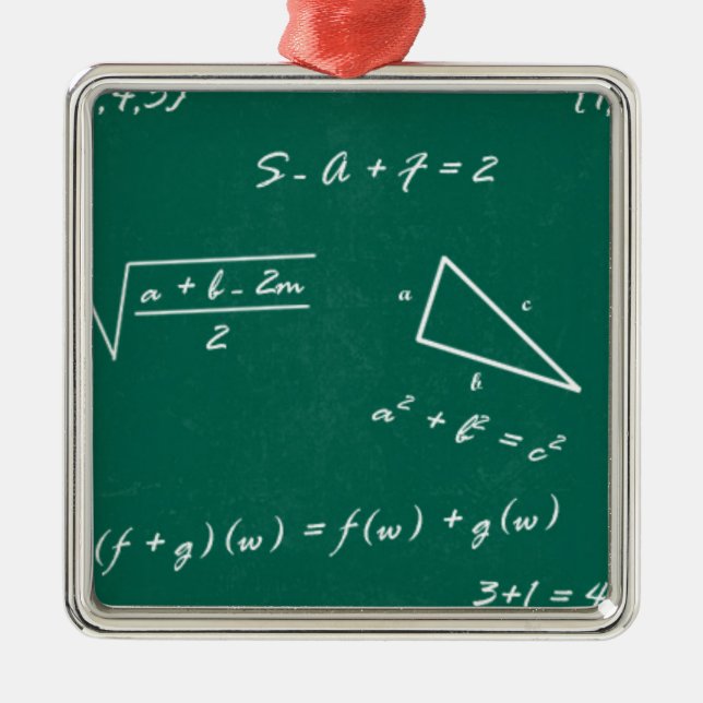 math teacher algebra geek metal tree decoration (Front)