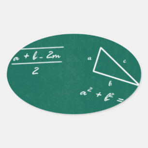 math teacher algebra geek oval sticker