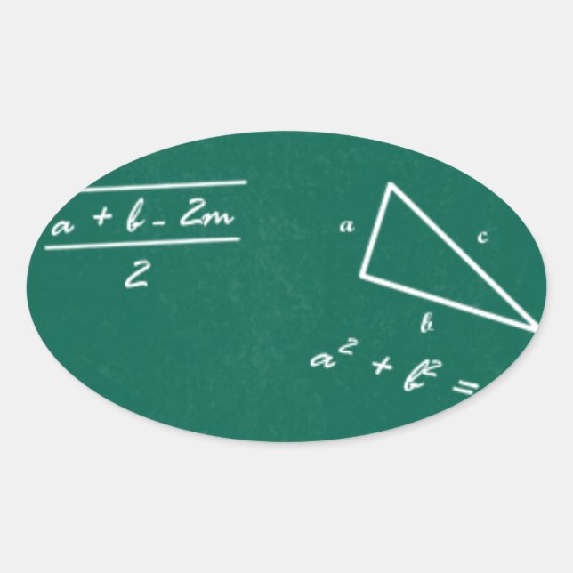 math teacher algebra geek oval sticker (Front)