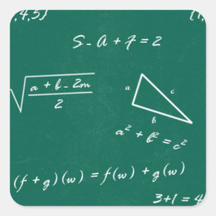 math teacher algebra geek square sticker