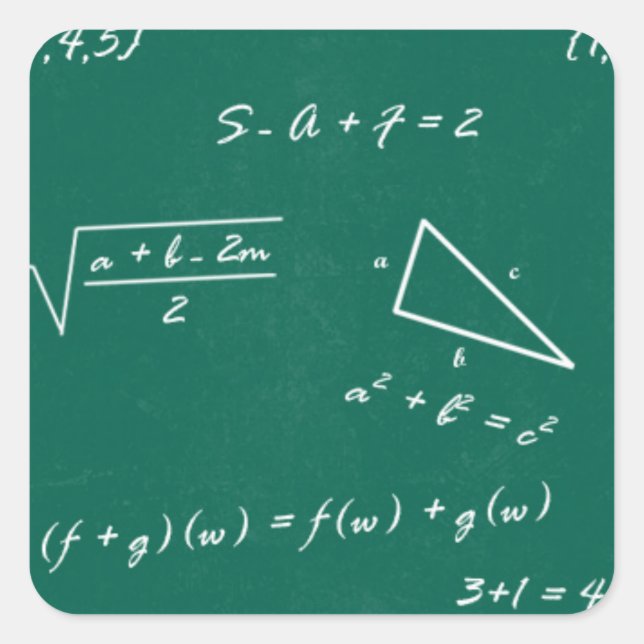 math teacher algebra geek square sticker (Front)