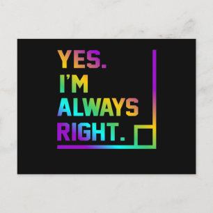 Math Teacher Always Right Mathematics Maths Invitation Postcard