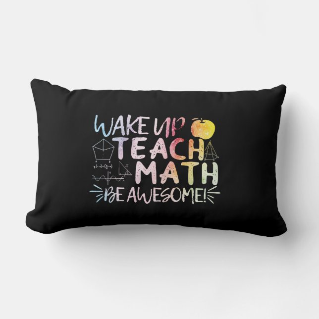 Math Teacher Appreciation - Be Awesome Lumbar Cushion (Front)