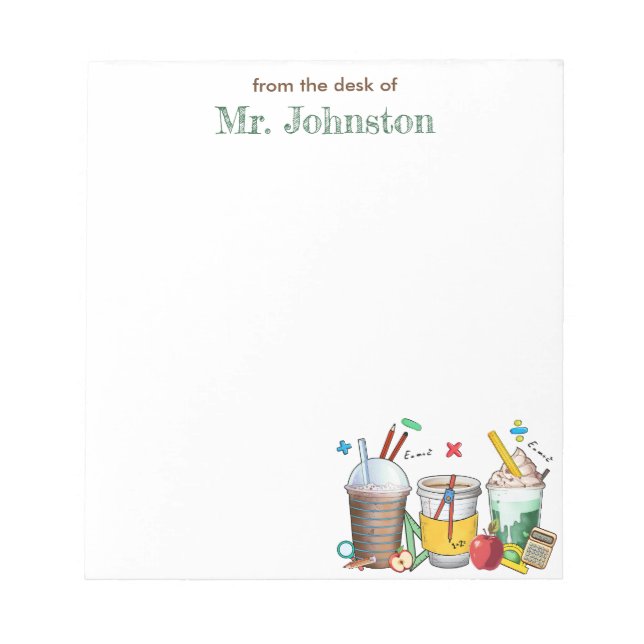 Math Teacher Appreciation  Coffee Personalised Notepad (Front)