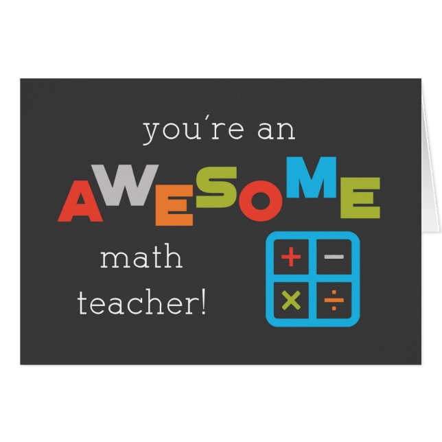 Math Teacher Appreciation Day Math Symbols Awesome (Front Horizontal)