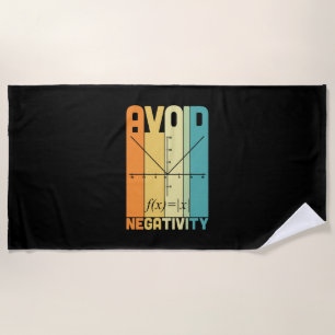 Math Teacher Avoid Negativity Beach Towel