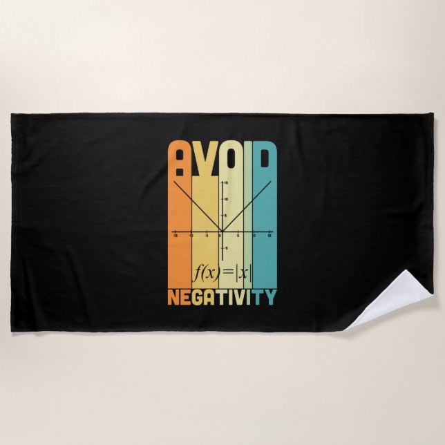 Math Teacher Avoid Negativity Beach Towel (Front)