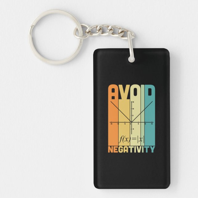 Math Teacher Avoid Negativity Key Ring (Front)