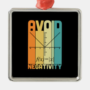 Math Teacher Avoid Negativity Metal Ornament