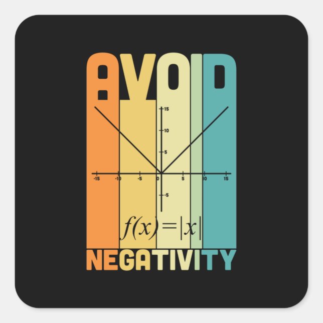 Math Teacher Avoid Negativity Square Sticker (Front)