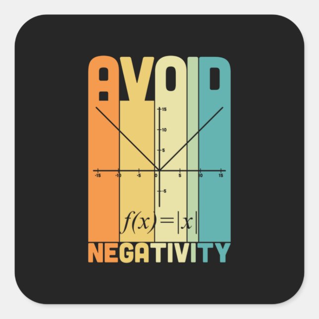 Math Teacher Avoid Negativity Square Sticker (Front)