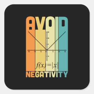 Math Teacher Avoid Negativity Square Sticker