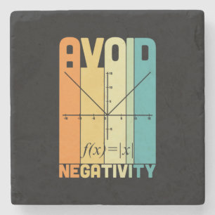 Math Teacher Avoid Negativity Stone Coaster