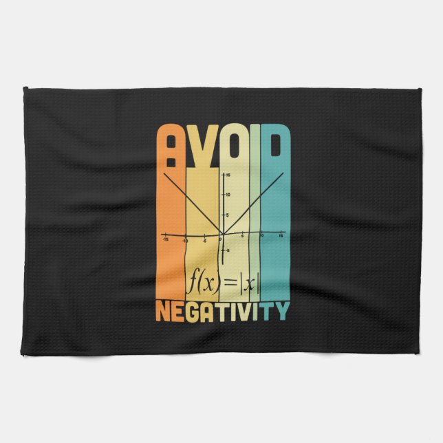 Math Teacher Avoid Negativity Tea Towel (Horizontal)