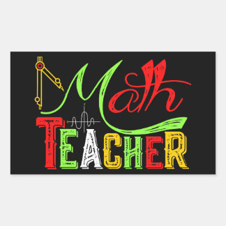 Math Teacher Back To School Rectangular Sticker