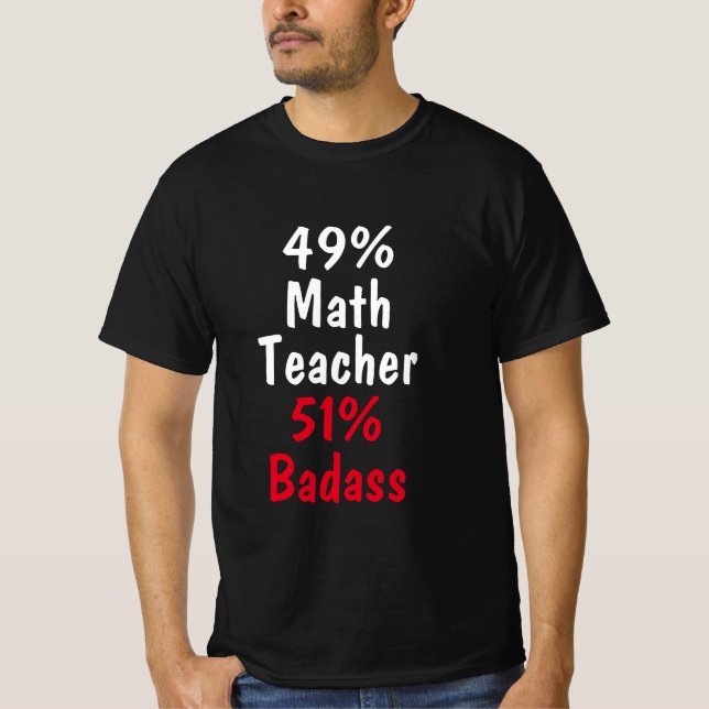 Math Teacher Badass T-Shirt (Front)