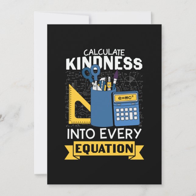 Math Teacher Calculate Kindness Invitation (Front)