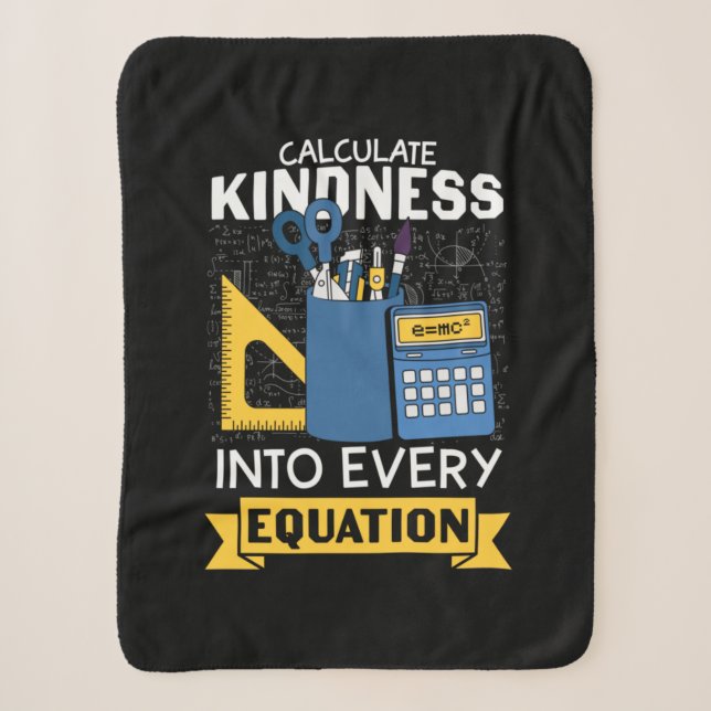 Math Teacher Calculate Kindness Sherpa Blanket (Front)
