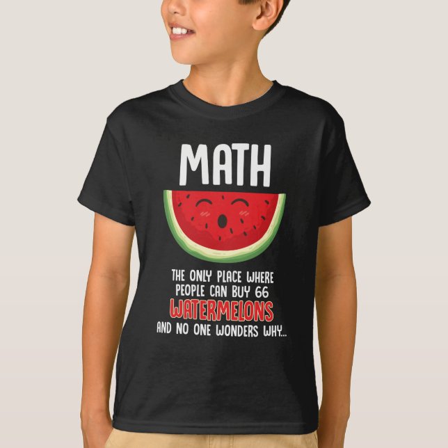 Math Teacher Calculation Mathematician Watermelon T-Shirt (Front)