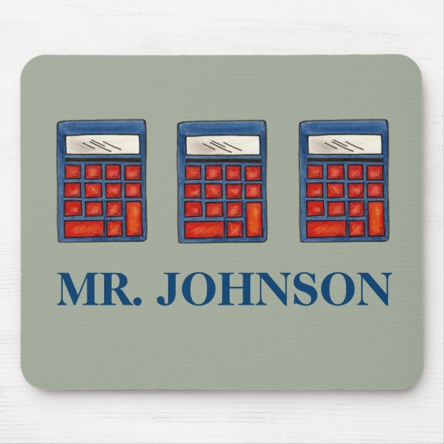 Math Teacher Calculator Personalised Mouse Pad (Front)
