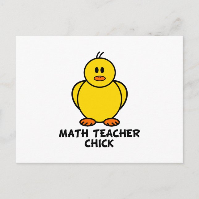 Math Teacher Chick Postcard (Front)