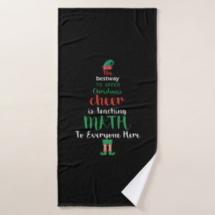 Math Teacher Christmas Elf Gift design Bath Towel