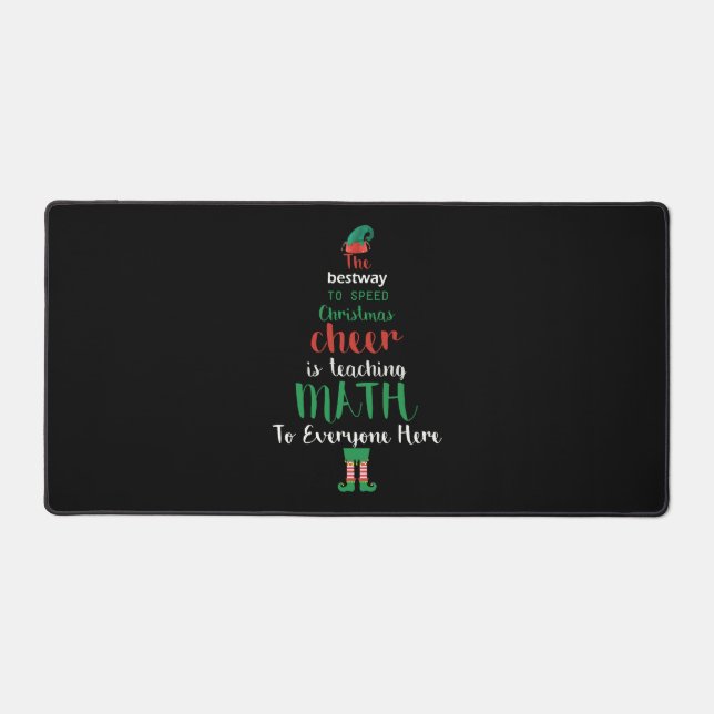 Math Teacher Christmas Elf Gift design Desk Mat (Front)