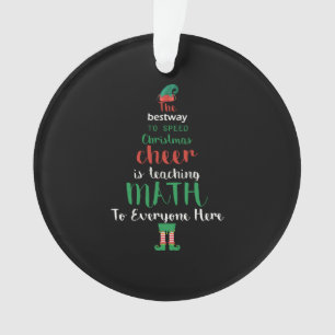 Math Teacher Christmas Elf Gift design Ornament