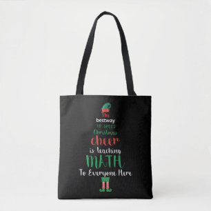Math Teacher Christmas Elf Gift design Tote Bag