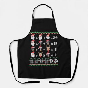 Math Teacher Christmas GREYHOUND Apron
