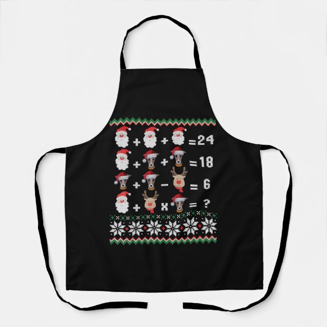 Math Teacher Christmas GREYHOUND Apron (Front)