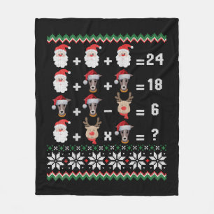 Math Teacher Christmas GREYHOUND Fleece Blanket