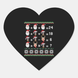 Math Teacher Christmas GREYHOUND Heart Sticker