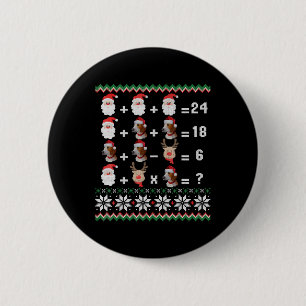 Math Teacher Christmas HARRIER 6 Cm Round Badge
