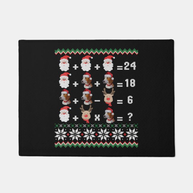Math Teacher Christmas HARRIER Doormat (Front)