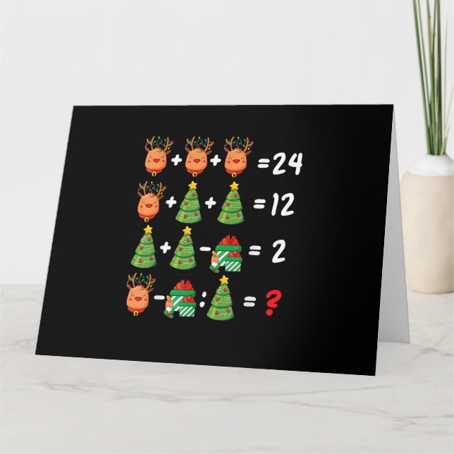 Math Teacher Christmas Order Of Operations Quiz Fu Card (Front)